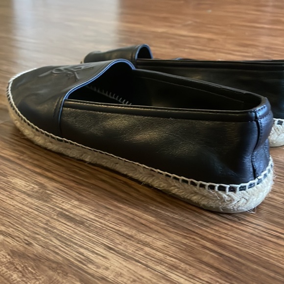 YSL Saint Laurent Leather Espadrille Flats - Picture 3 of 6